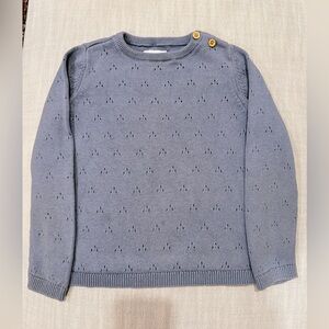 Kids’ Organic Cotton Sweater with Button Detail, 5T, Little Planet